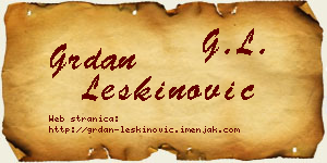 Grdan Leškinović vizit kartica